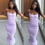 House Of CB HOUSE‎ OF CB 'Helena' Orchid purple lavender Satin Midi Dress /Size XS NWOT Photo 4