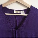 Victoria's Secret Vintage Y2K Deep Purple 100% Silk Paisley Print Kimono Slip Photo 3