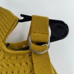 DKNY Sweater Size Extra Small Cold Shoulder Buckle Belt Chartreuse Knit Fall Photo 7