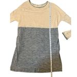 easel Shirt Dress Long Sleeve Pullover Colorblock Knit sz Small Cream & Gray Photo 3