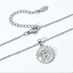 Silver Initial Crystal Pendant Necklace A Photo 5