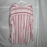 Terra & Sky  Women's Pink Striped Button Down Shirt1X Photo 1