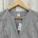 Old Navy Sleeveless Blouse Womens Large Tall Blue White Railroad Stripe NEW Photo 1