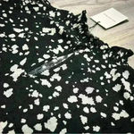 Who What Wear NWT  Ruffle High Neck Short Sleeve Black White Shift Dress Size S Photo 7