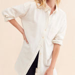 Anthropologie  Pilcro Oversized Oxford Buttondown Shirt Linen Blend Photo 0
