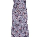 MISA Los Angeles Anthropologie MISA Nicola Floral Mesh Halter Midi Dress Blue Size XS NWT Photo 2