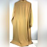 Charles Henry  L Satiny Button Down Pocketed Shirt Dress in Golden Tan Photo 1
