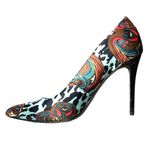 Carlos Santana Women’s Blue Leopard Paisley Posy Stiletto Heels Size 7.5 Photo 5