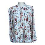 Penelope Rose Floral Long Sleeve Tiered Mini Dress Size XL White Photo 3