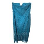 Petal + Pup Candice Strapless Lace‎ Midi Dress Party Cocktail Teal Blue Size 14 Photo 5