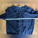 Boden Cashmere Angora Blend Navy Cardigan Sweater With Rosette Appliqué Sz 10 Blue Photo 5