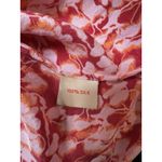 Rungolee Scarlette 100% Silk Red Pink Floral Ruffle Midi Dress Size L Rare Size L Photo 5