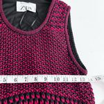 ZARA   Studio Red Black Linen Maxi Long Knit Crochet Dress Sz M Photo 13