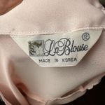 Vintage Avon Blouse Size 12 | Embroidered Petal Pink Puff Sleeve Button Back Top Photo 6