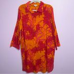 ModaPosa Gabriella Tunic Dress Big Coral Orange Fuchsia Women Size XL Beach Chic Photo 1
