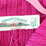 Aran Crafts Ireland Merino Wool Cable Knit Sweater Size Small Fuchsia Cardi NWT‎ Pink Photo 3