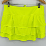Athleta High Rise Swagger‎ Skort Neon Yellow Large Tiered Ruffle Short Active Photo 0
