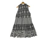 Chelsea Theodore Tiered Floral Print Ruffle Neck Sleeveless Midi Dress Womens XL Black Size L Photo 4