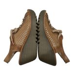 Fly London  Yuta Perforated Leather Lace-up Wedge Sandal Tan Metallic Sz EU 38 Photo 8