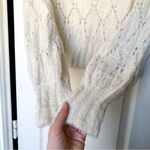 Reformation Sweater Lexi Fluffy Fuzzy Pointelle Alpaca Open Knit Ivory XS GUC Photo 1