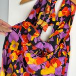 Y2K Abstract Floral Halter Top Sz Medium 100% Silk Photo 9