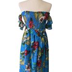 Privy  Smocked High Low Off shoulder Floral Dress Photo 12
