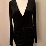 Bardot  black velvet n-neck long sleeve midi dress size 6 Photo 3
