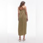 Top Shop Green Tie Strap Woven Sundress Photo 3