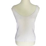 Vince ‎ Women's M Tie Back Ribbed Tank in Optic White Cotton Blend Stretch Photo 2