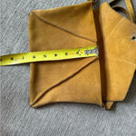 Free People  genuine suede leather envelope style bag adjustable strap yellow Photo 11