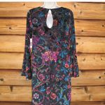 ECI NWT Black Multi Velvet Dress Photo 6