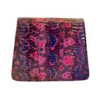 VINTAGE 1980'S PINK & BLUE EEL SKIN BAG Photo 2