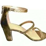 Bamboo  Women’s Gold Open Toe Chunky Heel Sandals (Size 7) | Pre-loved Photo 2