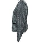 Ann Taylor  BLACK CREAM‎ AND BLUE SHORT WOVEN TWEED JACKET SIZE 14 Photo 2