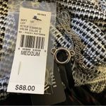 AGB Women's Tab Sleeve Dress with Necklace Black White Medium Photo 2