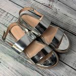 ZARA  Platform Glitter Wedge Siver Sandals 9 Photo 2