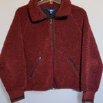 JoyLab  Burgundy Sherpa Jacket Photo 0