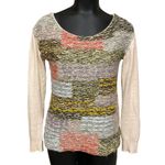 Anthropologie MOTH Cotton-Blend Marled Cream Sweater Size Small Photo 2