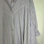 easel  blue oversized shirt dress with pockets! Photo 3