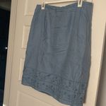 Old Navy Vintage  Linen Blue Pencil Skirt Knee-Length Photo 2