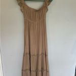 J for Justify  Beige Lace off the shoulder Maxi Dress Photo 4