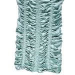 NWT Rotate Birger Christensen Aria Ruched Polkadot Velvet Mini Dress in BlueSurf Green Size 6 Photo 9