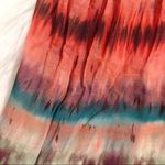NEW DIRECTIONS Tie Dye Babydoll Top Long Sleeve Striped Crinkle Orange Small Orange Photo 5