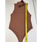 ZARA Sleeveless Turtleneck Bodysuit Top M Ribbed Knit One Piece Tank Suit Brown Photo 2