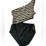 Michael Michael Kors One Shoulder Stripe Cutout One Photo 10