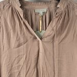 Ryegrass Top Women's Size Medium Taupe Brown Peasant Top Smocked Long Sleeve NEW Photo 2