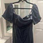Anthropologie BY  (NWT) The Femme Velvet Jumpsuit, Dusty Blue, Size 12 Photo 3