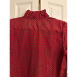 Mud Pie  Red Geometric Print Ruffle Neck Tunic Top – Size Small Photo 8