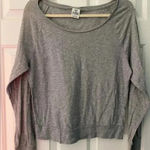 PINK - Victoria's Secret PINK Long Sleeved Boat neck Gray‎ Top Size S Photo 0