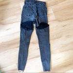 Pac Sun High Rise Jeggings Black Destroyed Rips Distressed Size 26 Goth Jeans Photo 1